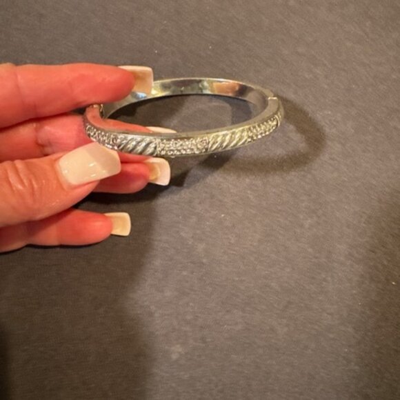 Brighton Silver & Crystal Bangle Bracelet - Picture 4 of 6